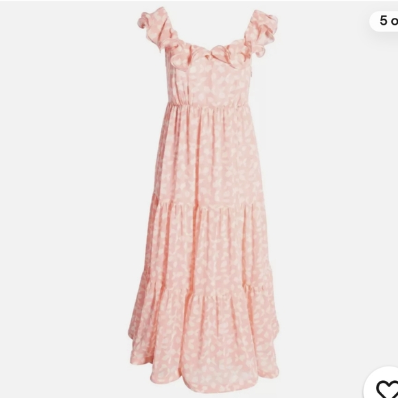 NEW Chelsea28 Ruffle Midi Dress, Size S, Color: Pink Falling Leaves - Picture 5 of 11